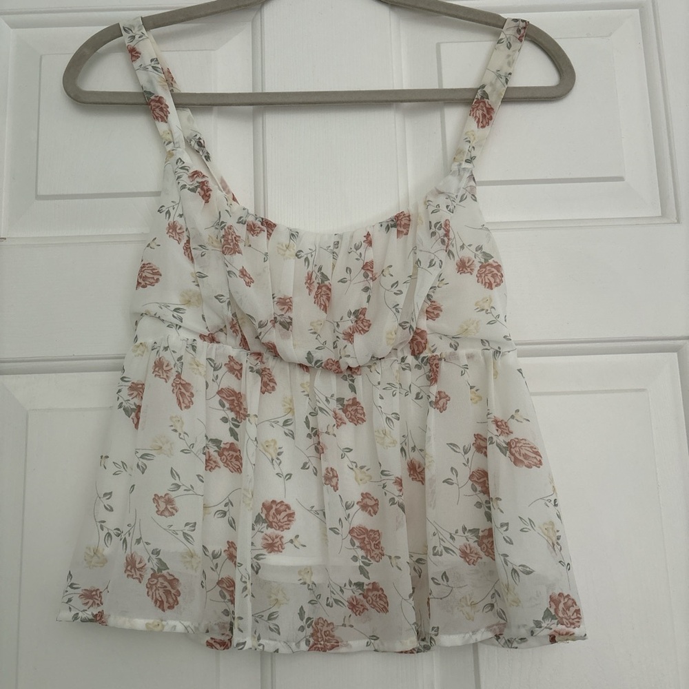 Altar'd State Floral Camisole - Cream and Red